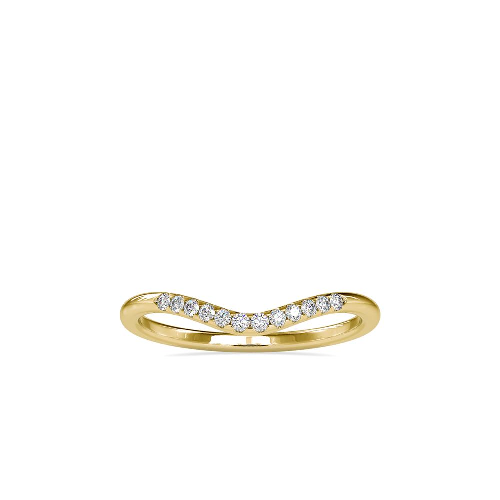 Curved French Pave Diamond Wedding Band