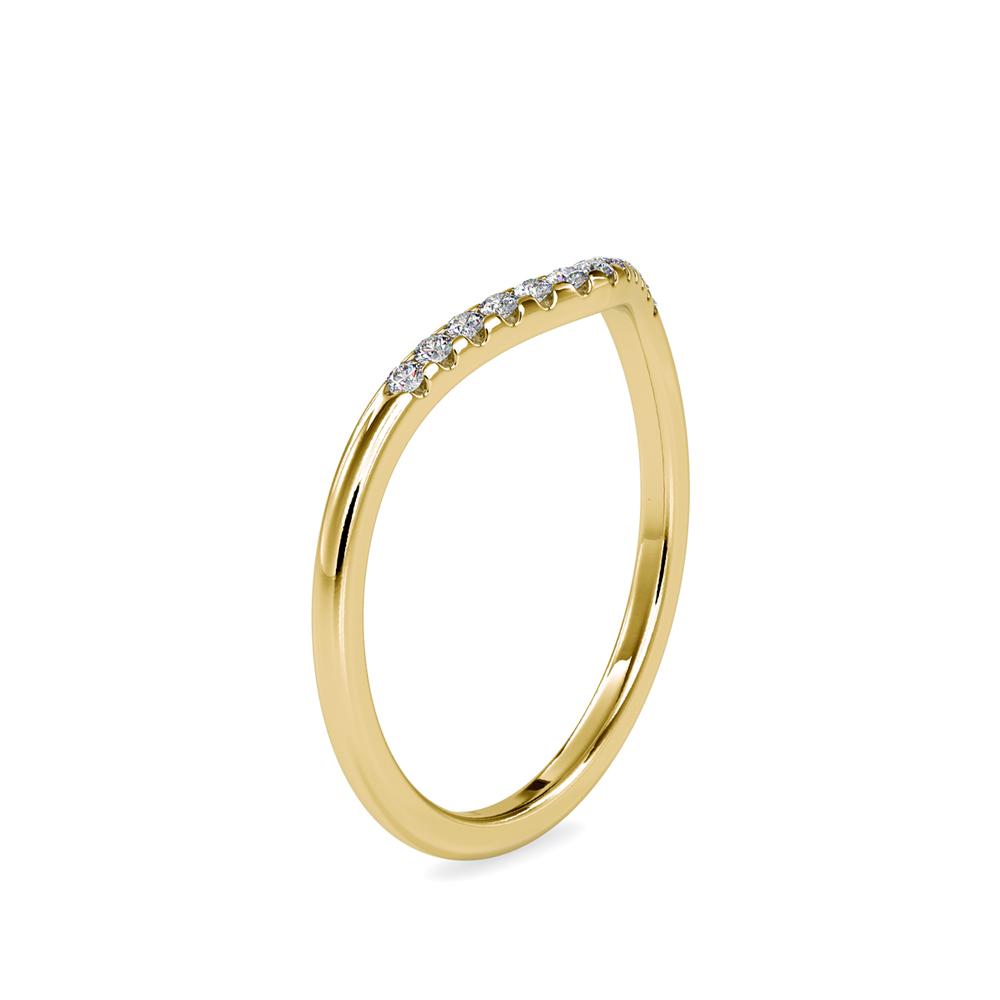 Curved French Pave Diamond Wedding Band