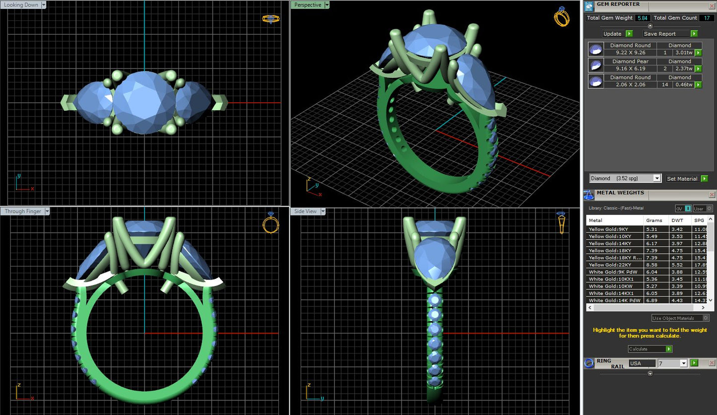 Three-Stone Diamond Engagement Ring