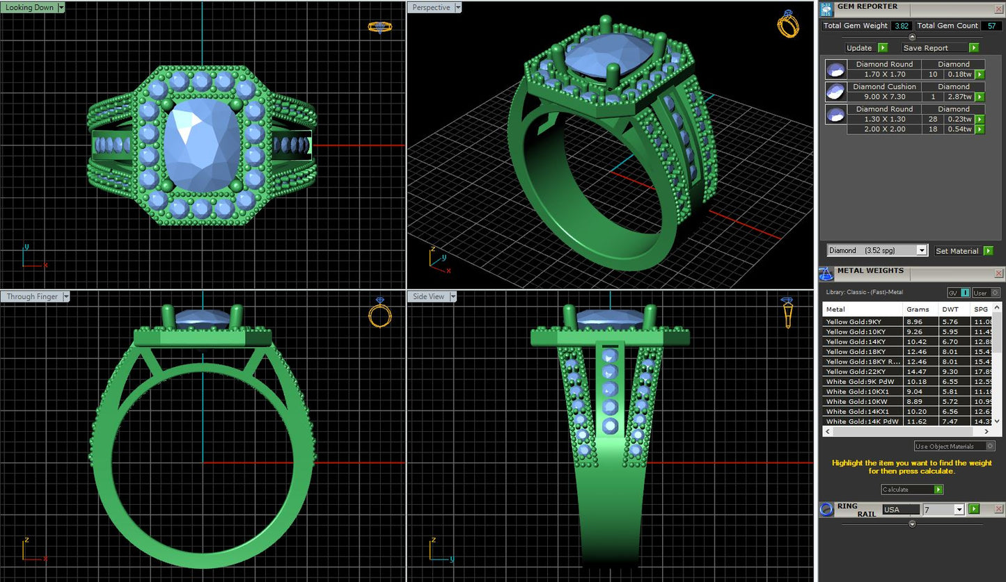 Vintage Halo Cushion Diamond Engagement Ring