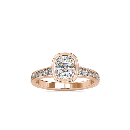 Classiz Bezel Set Cushion Diamond Engagement Ring