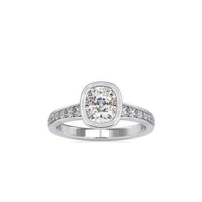 Classiz Bezel Set Cushion Diamond Engagement Ring