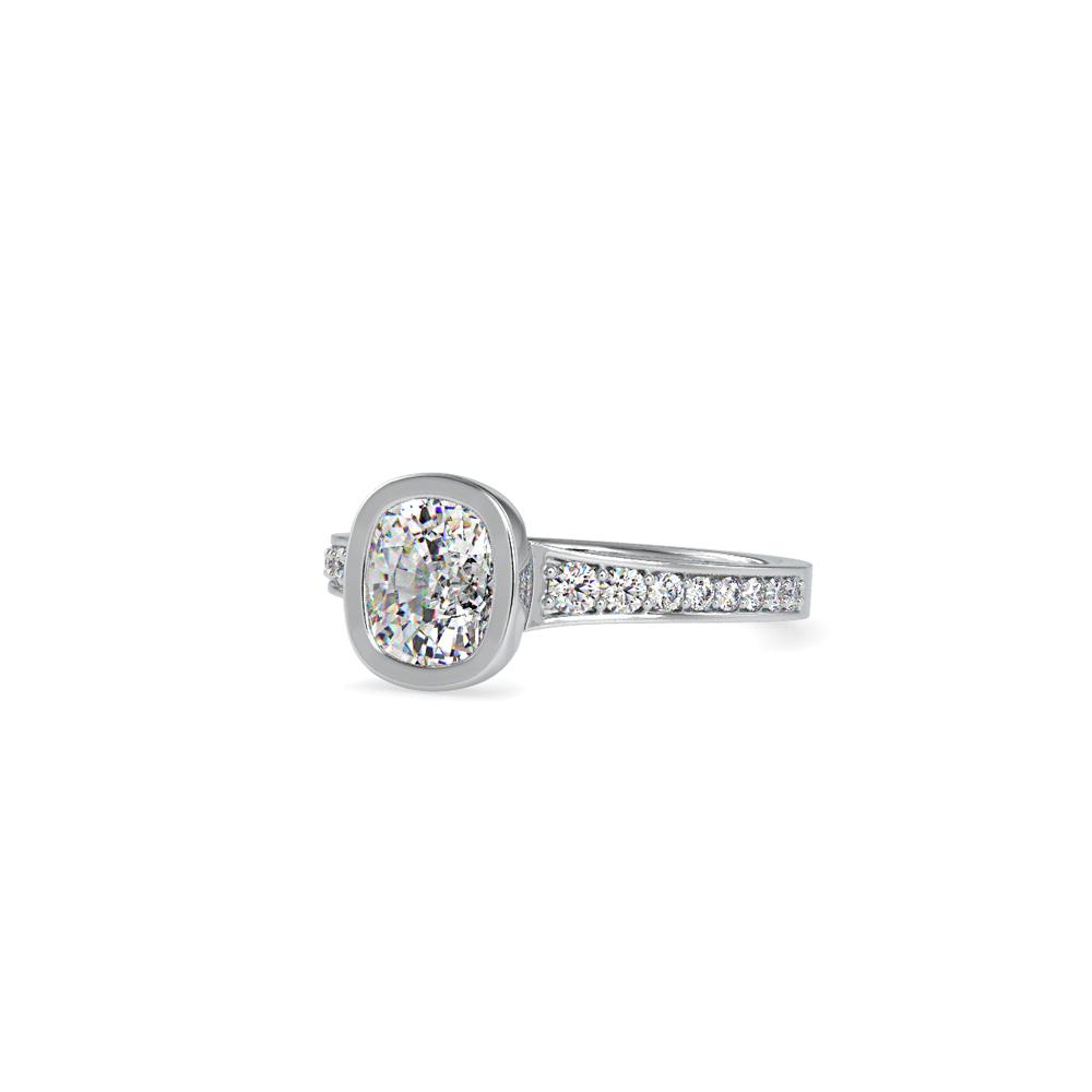Classiz Bezel Set Cushion Diamond Engagement Ring