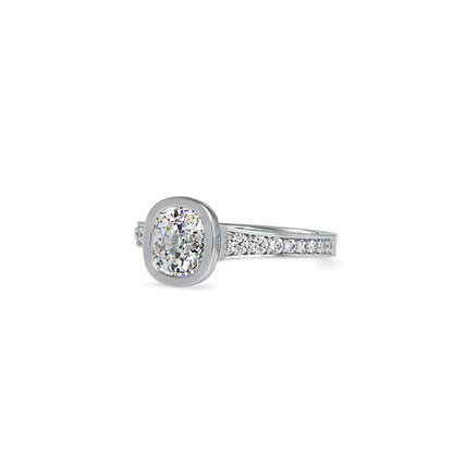 Classiz Bezel Set Cushion Diamond Engagement Ring