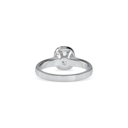 Classiz Bezel Set Cushion Diamond Engagement Ring