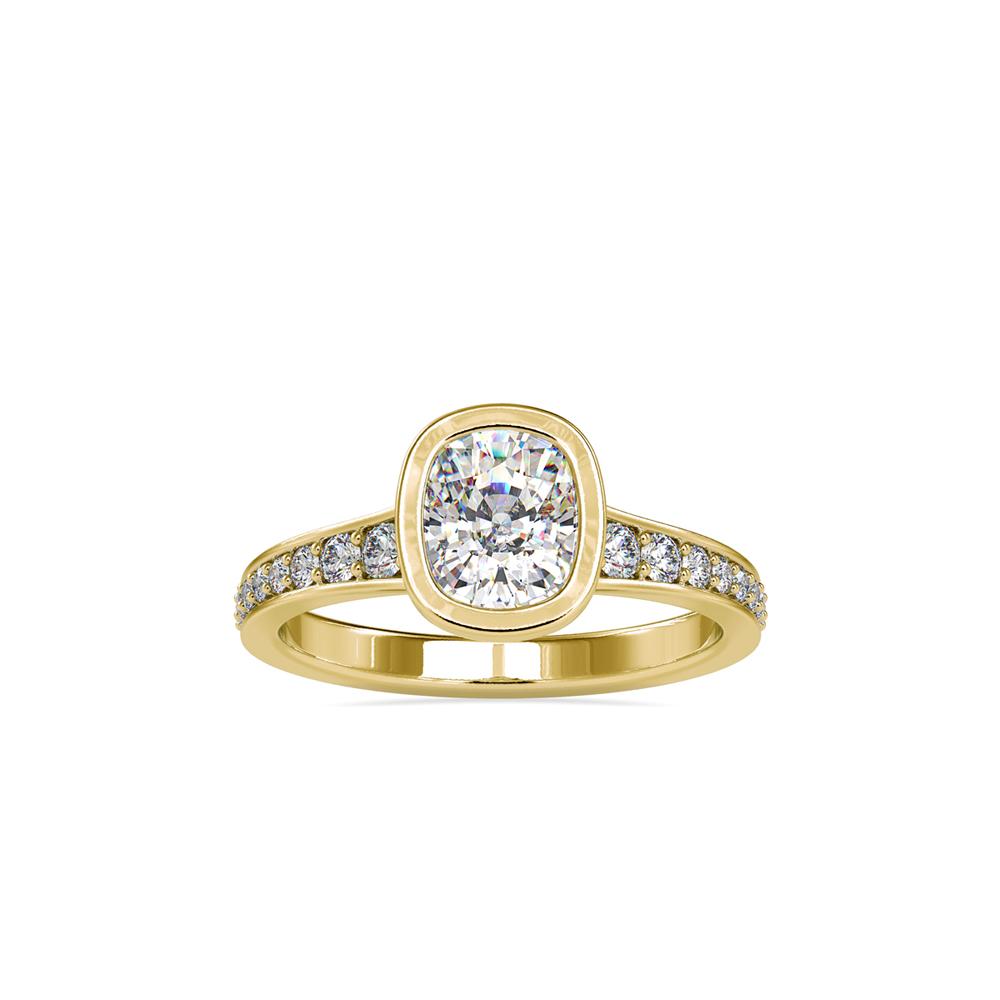 Classiz Bezel Set Cushion Diamond Engagement Ring