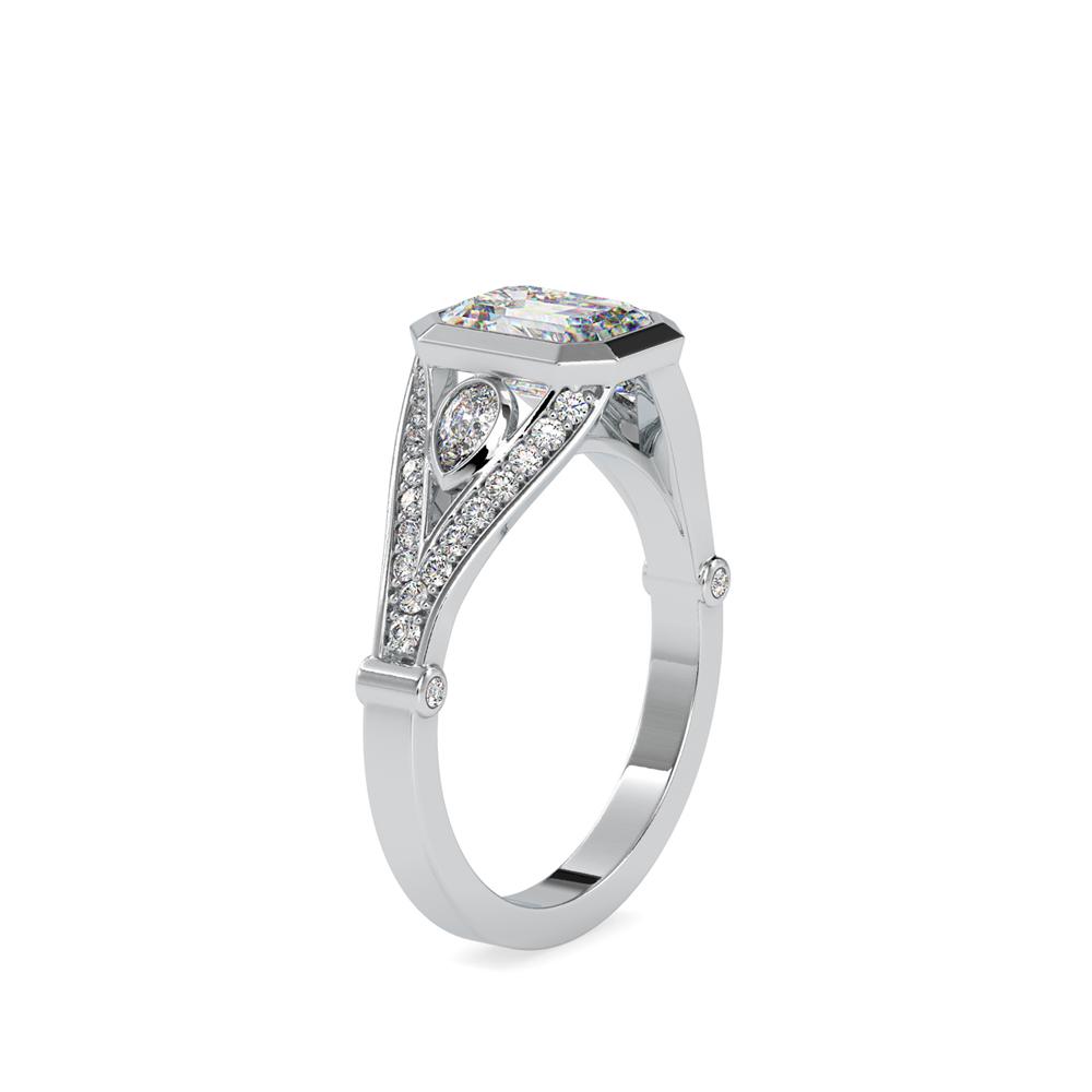 Vintage Emerald Diamond Engagement Ring