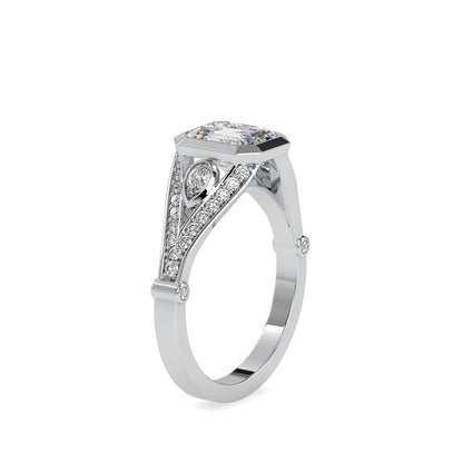 Vintage Emerald Diamond Engagement Ring