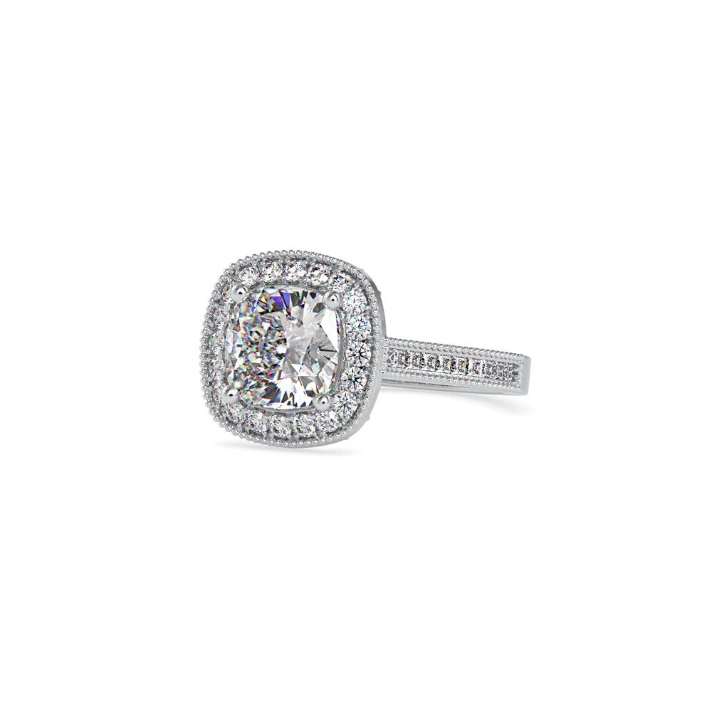 Cushion Halo Channel Set Diamond Engagement Ring