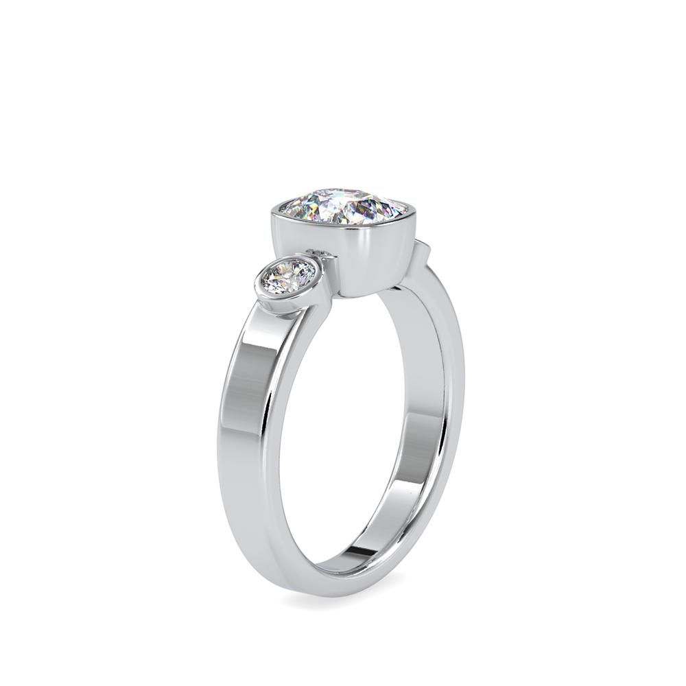 Bezel Set Cushion Diamond Engagement Ring