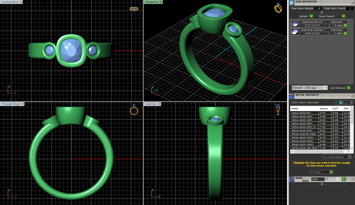 Bezel Set Cushion Diamond Engagement Ring