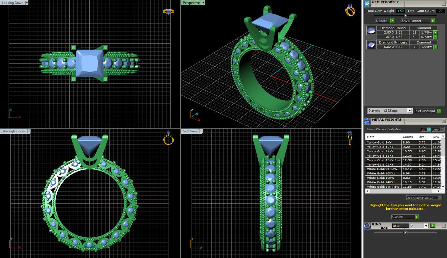 Vintage Princess Diamond Engagement Ring