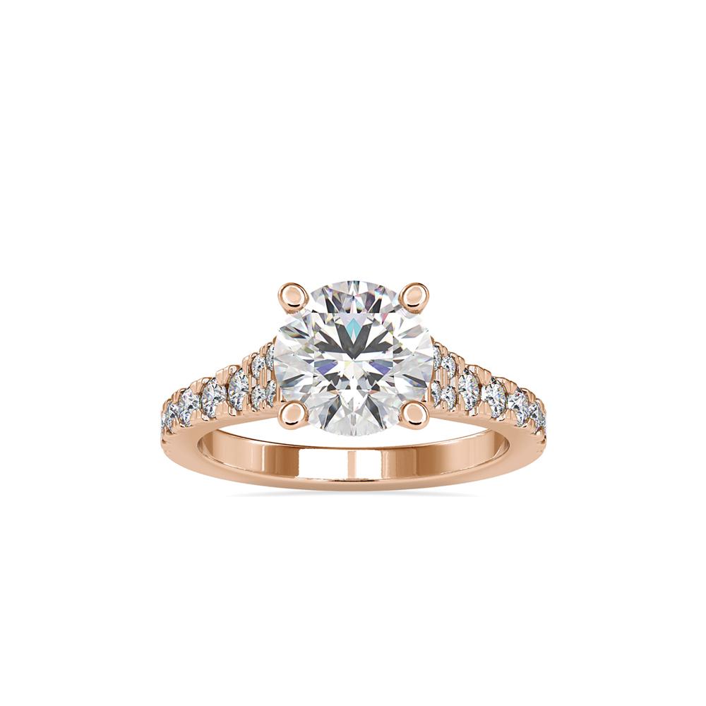 Round 4 Prong Tapered Diamond Engagement Ring