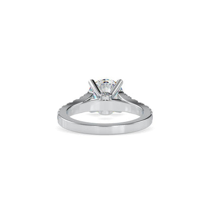 Round 4 Prong Tapered Diamond Engagement Ring