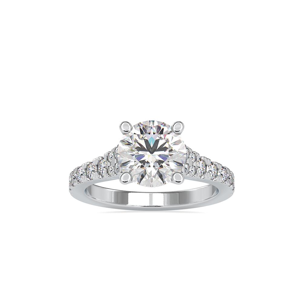 Round 4 Prong Tapered Diamond Engagement Ring