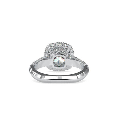 Vintage Cushion Halo Diamond Engagement Ring