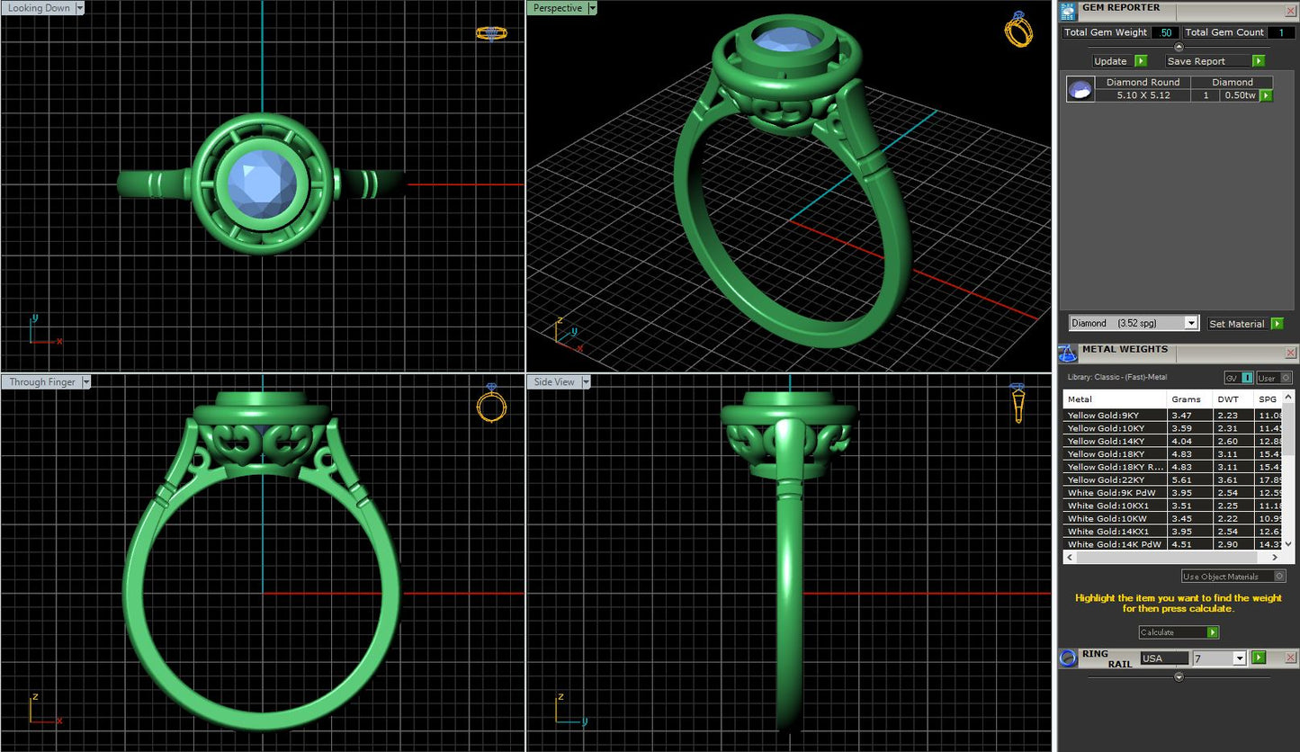 Round Bezel Set Halo Diamond Engagement Ring