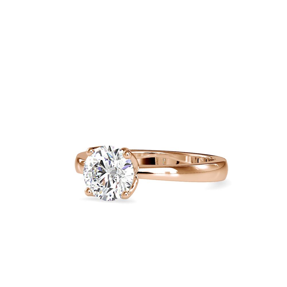 Round Lotus 4 Prong Solitaire Engagement Ring