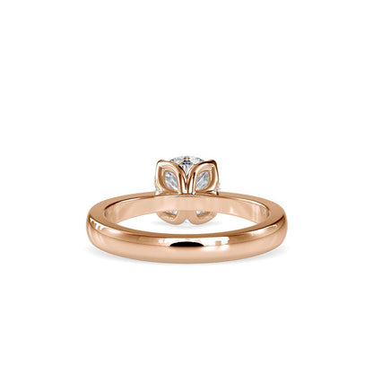Round Lotus 4 Prong Solitaire Engagement Ring