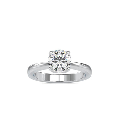 Round Lotus 4 Prong Solitaire Engagement Ring