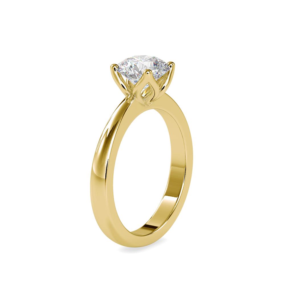 Round Lotus 4 Prong Solitaire Engagement Ring