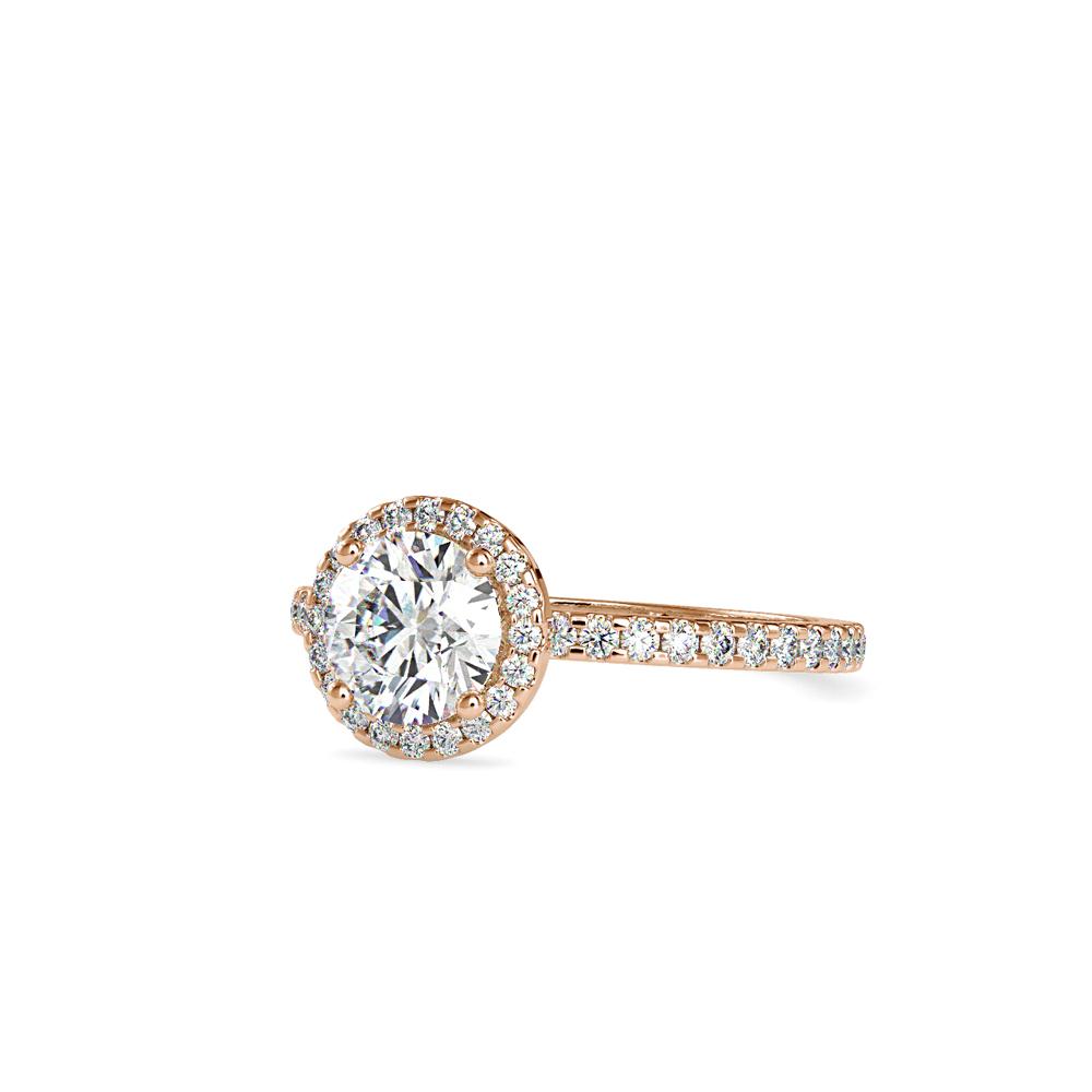Round Halo French Pave Diamond Engagement Ring