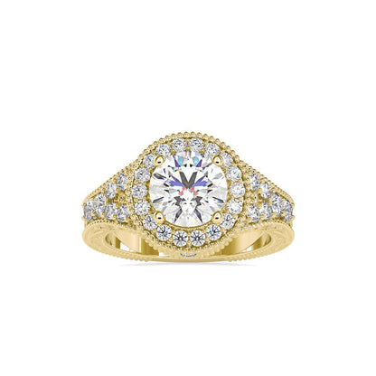 Round Vintage Halo Diamond Engagement Ring