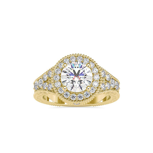 Round Vintage Halo Diamond Engagement Ring