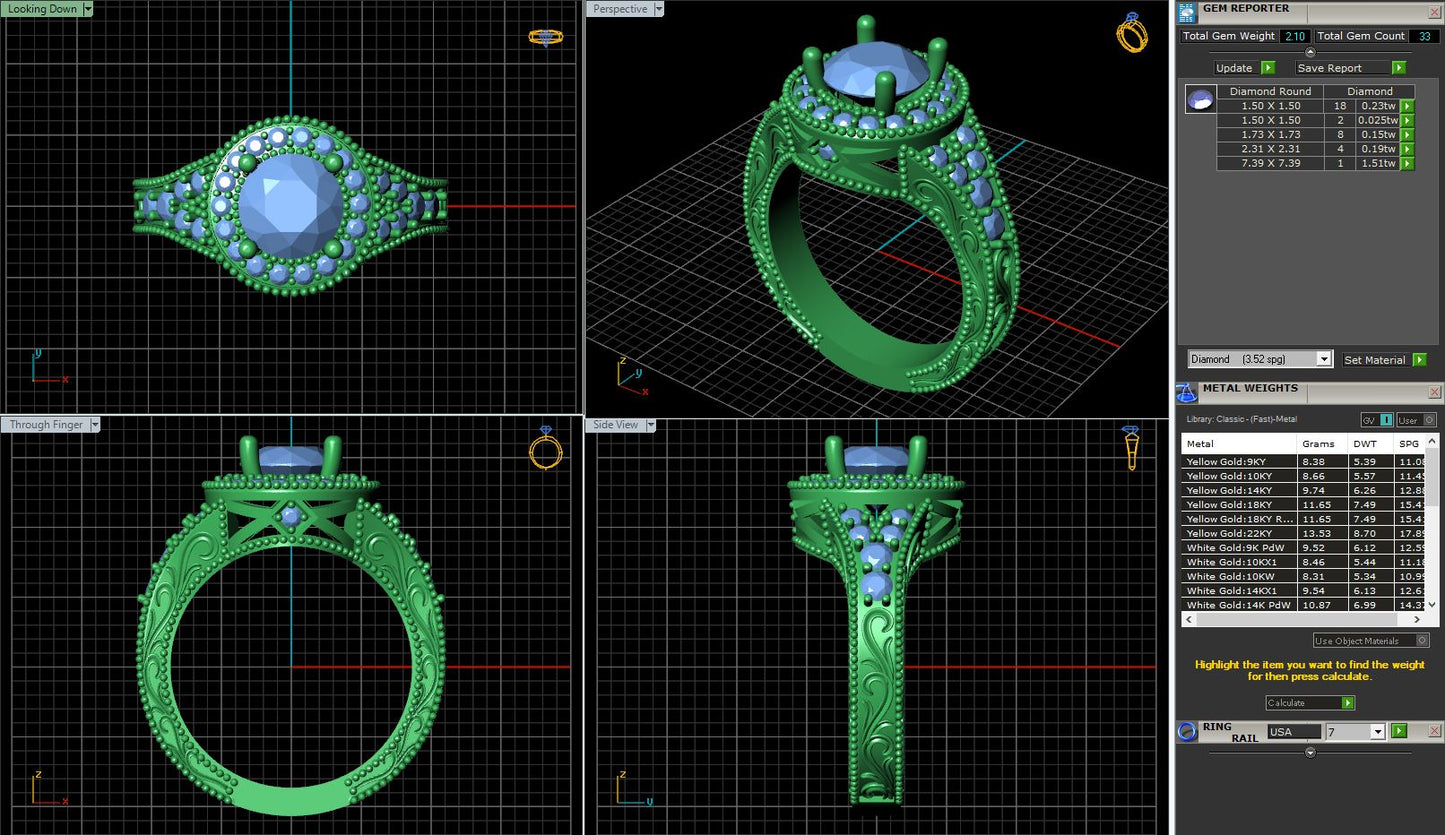 Round Vintage Halo Diamond Engagement Ring