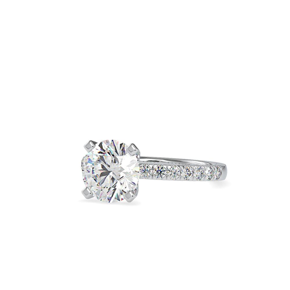 Classic 4 Prong French Pave Diamond Engagement Ring