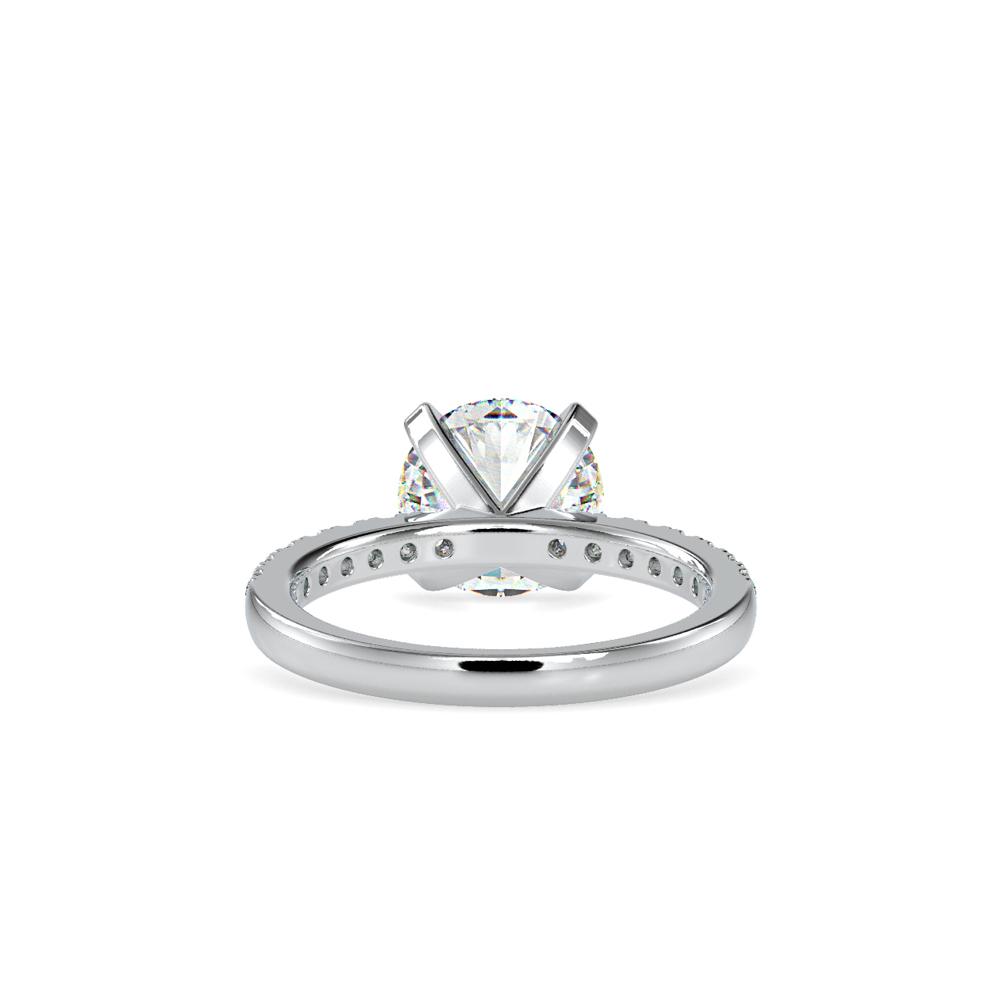 Classic 4 Prong French Pave Diamond Engagement Ring