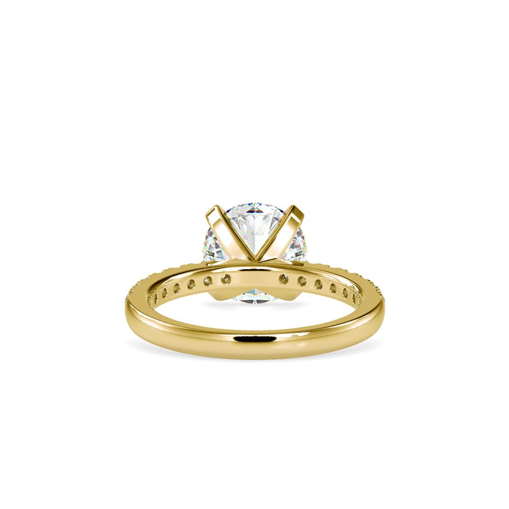 Classic 4 Prong French Pave Diamond Engagement Ring