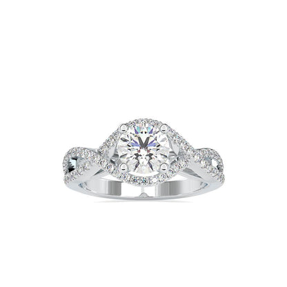 Round 4 Prong Infinity Twist Diamond Engagement Ring