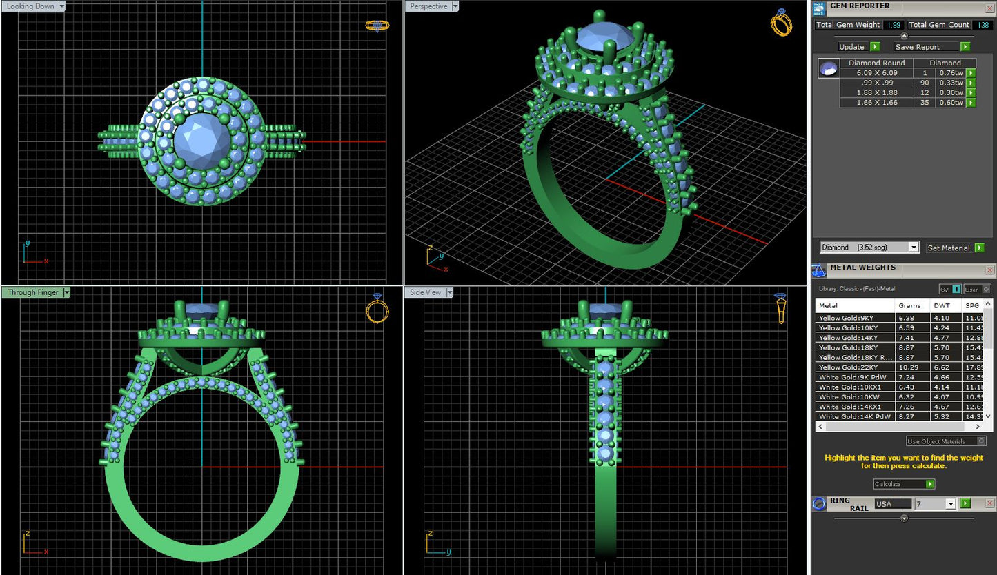 Vintage Round Double Halo Diamond Engagement Ring