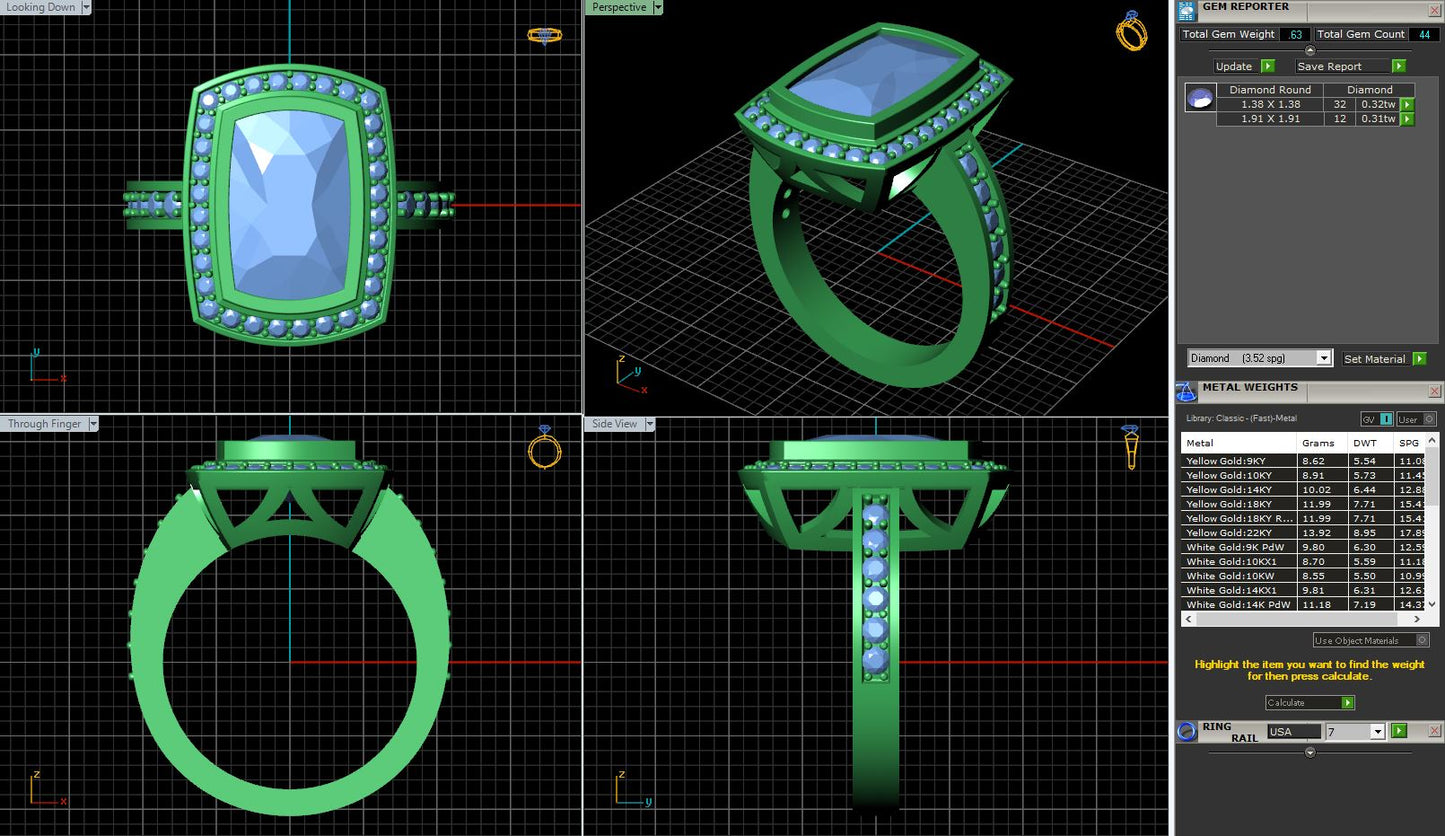 Princess Halo Diamond Engagement Ring