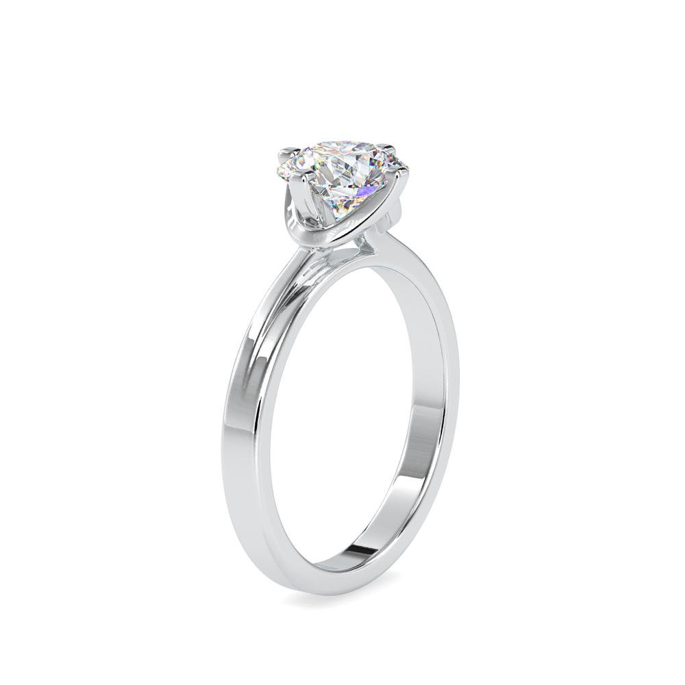 Petite 4 Prong Bypass Solitaire Engagement Ring