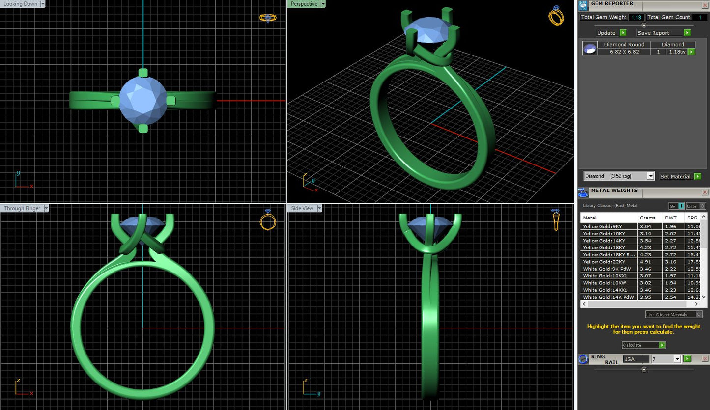 Petite 4 Prong Bypass Solitaire Engagement Ring