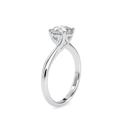 Round 4 Prong Hidden Heart Bypass Soliatire Engagement Ring