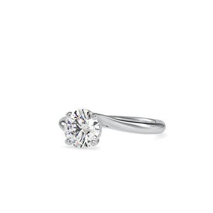 Round 4 Prong Hidden Heart Bypass Soliatire Engagement Ring