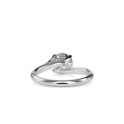 Round 4 Prong Hidden Heart Bypass Soliatire Engagement Ring