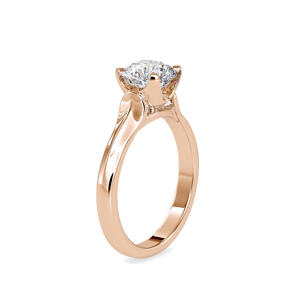 Petite 4 Prong Round Tapered Solitaire Engagement Ring