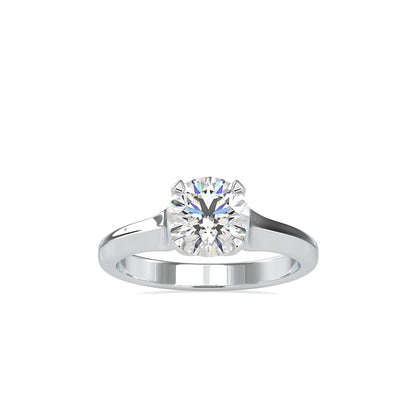 Petite 4 Prong Round Tapered Solitaire Engagement Ring