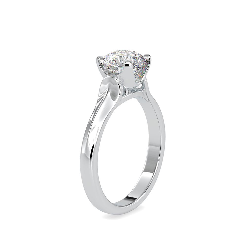 Petite 4 Prong Round Tapered Solitaire Engagement Ring
