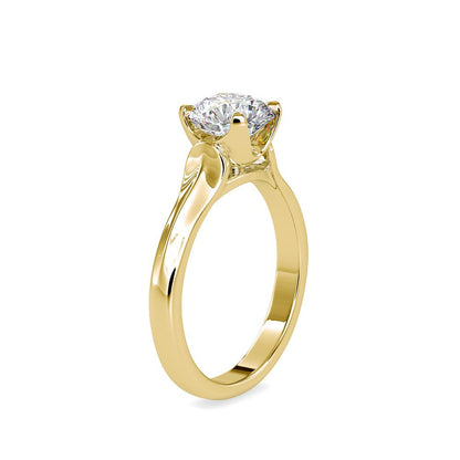 Petite 4 Prong Round Tapered Solitaire Engagement Ring