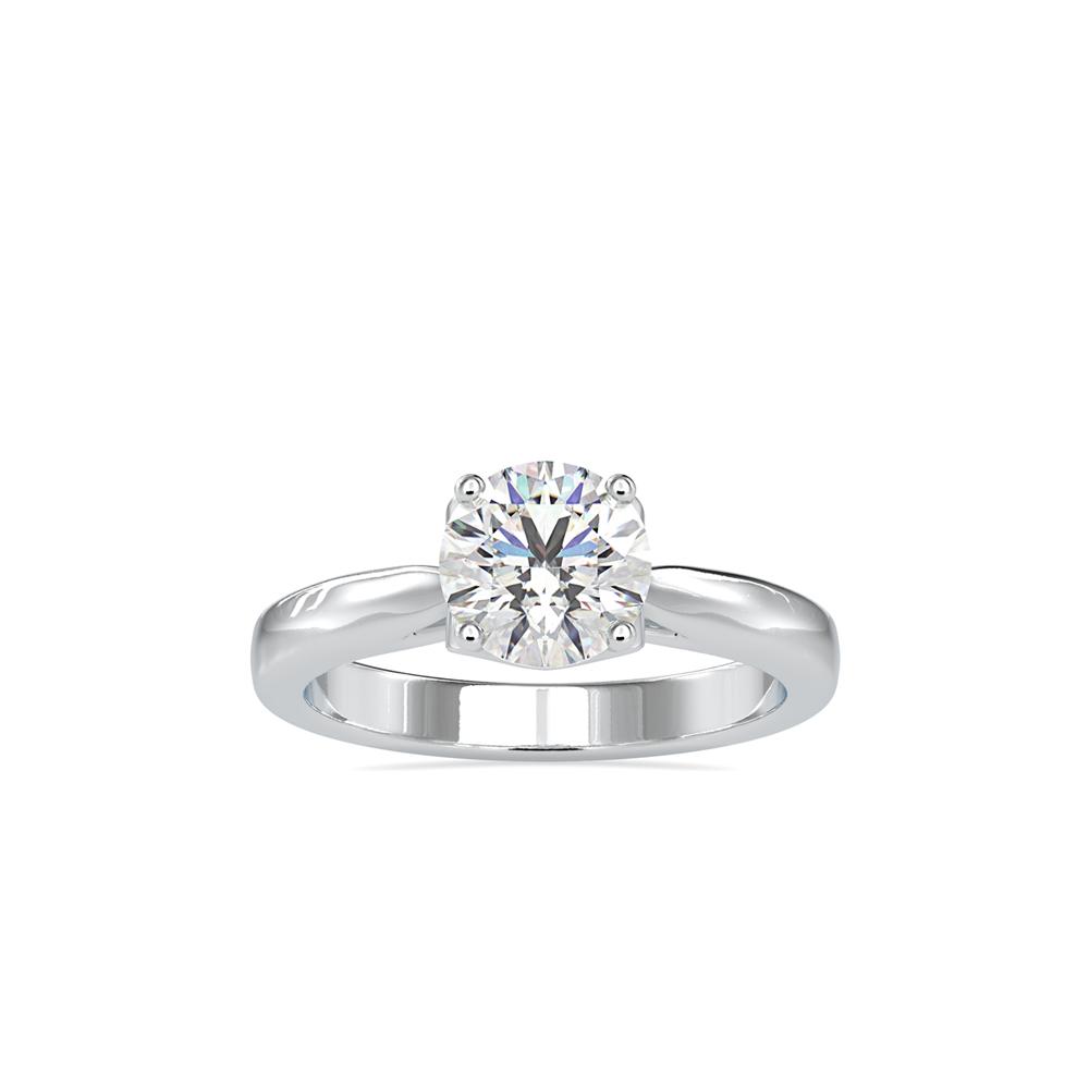 Classic 4 Prong Round Hidden Hearts Solitaire Engagement Ring