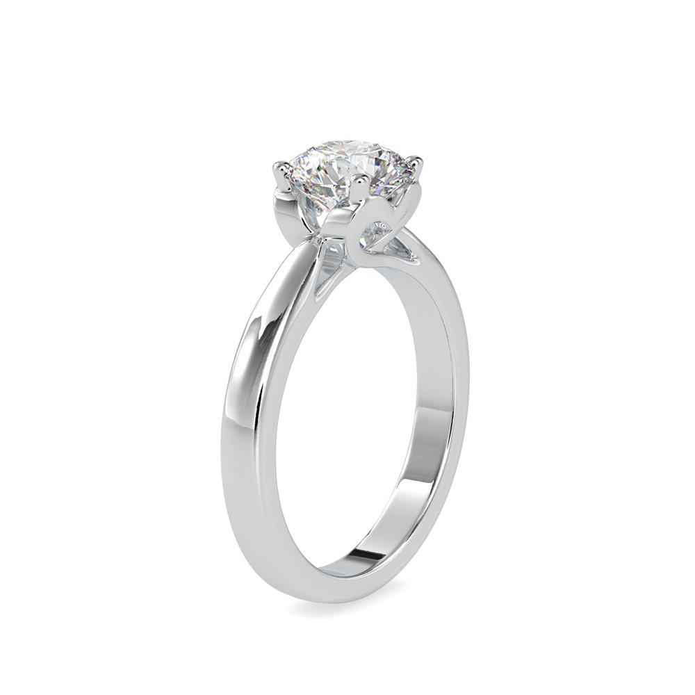 Classic 4 Prong Round Hidden Hearts Solitaire Engagement Ring