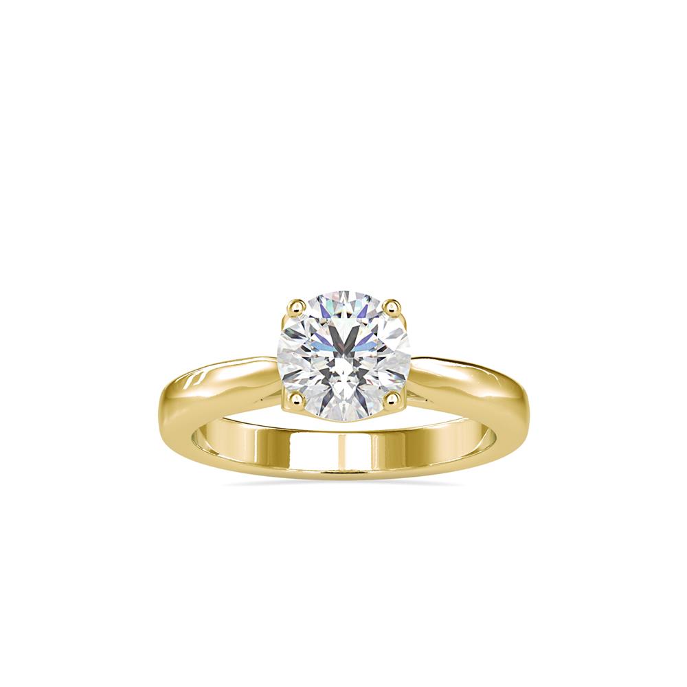 Classic 4 Prong Round Hidden Hearts Solitaire Engagement Ring