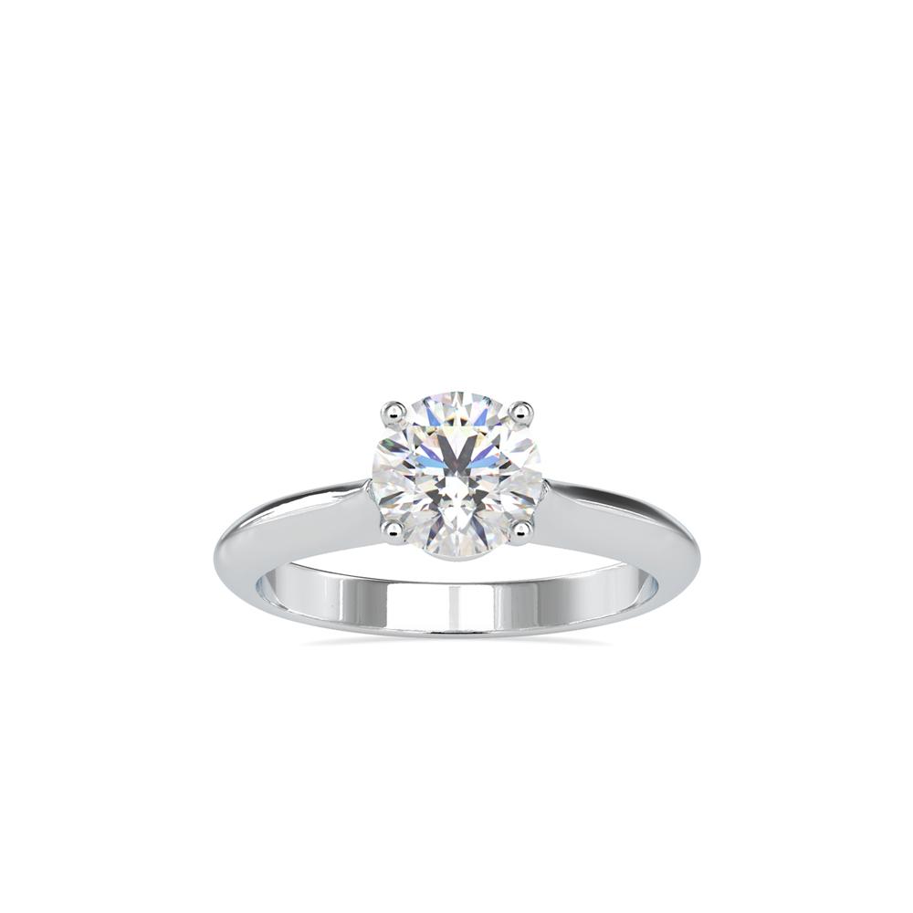 Classic Round Hidden Lotus Solitaire Engagement Ring