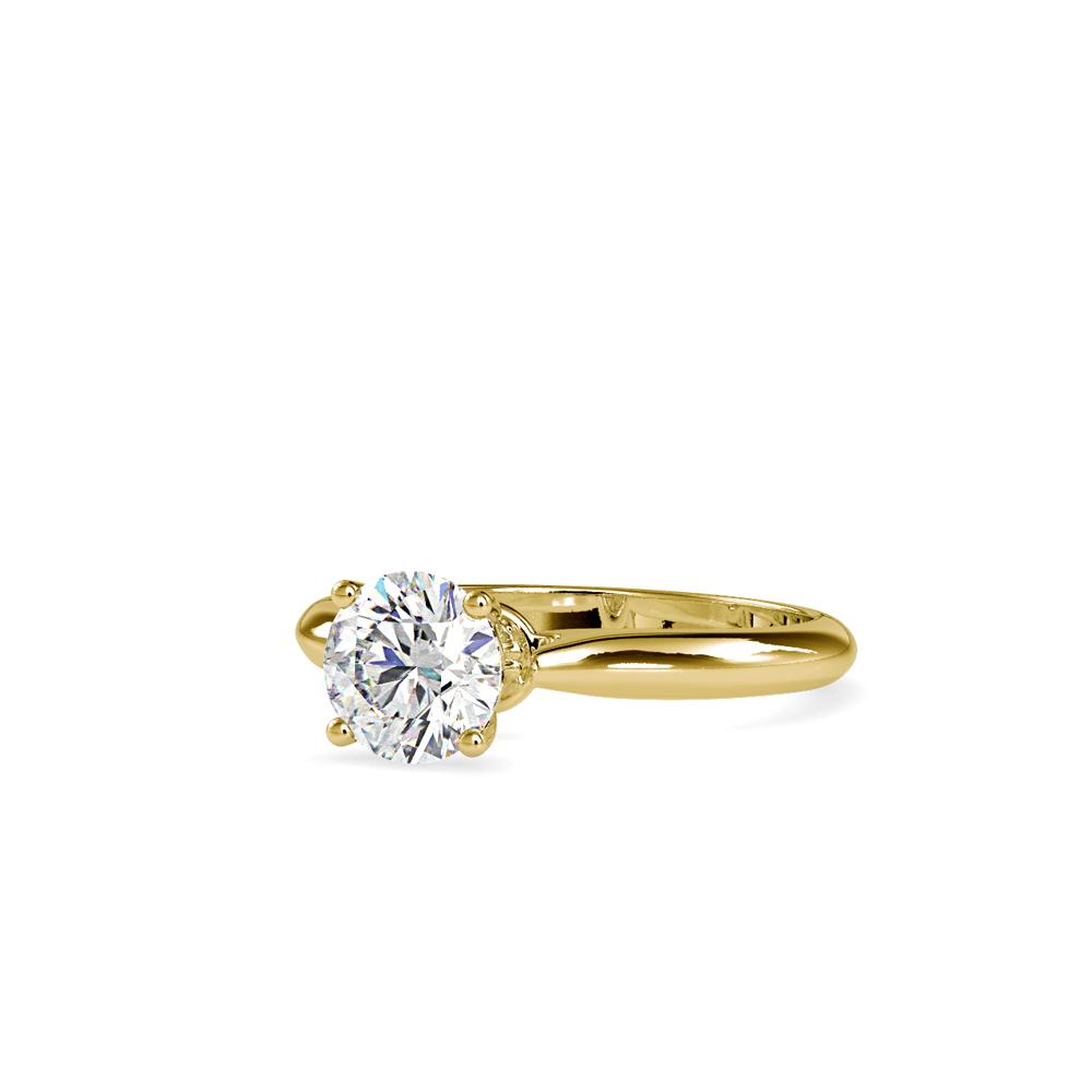 Classic Round Hidden Lotus Solitaire Engagement Ring