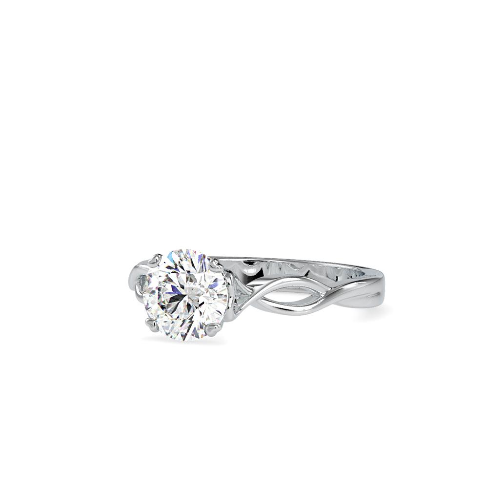 Fancy Round Heart Shape Prong Twisted Solitaire Engagement Ring